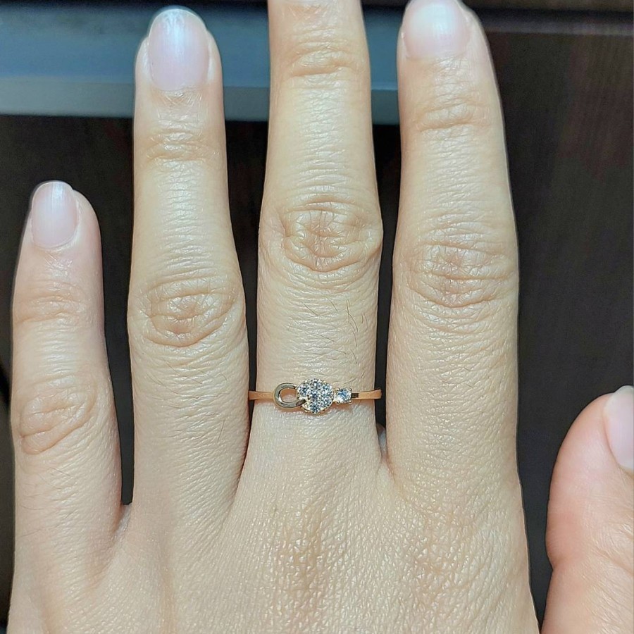 Cincin Emas Kadar 700 16k Fashion Zircon 0.88 Gr Size 16 (CH130)
