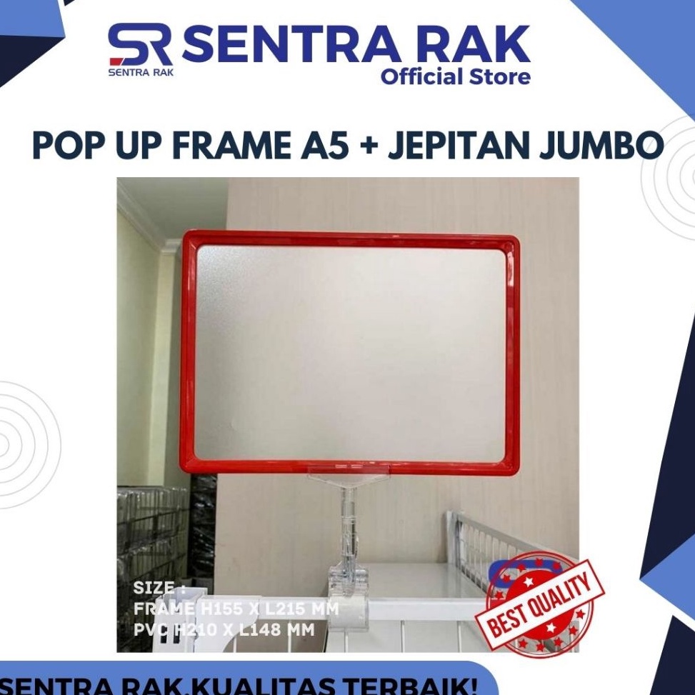 

ART N54B Frame Promosi A5 dan Jepitan Jumbo Price Tag Promosi Toko