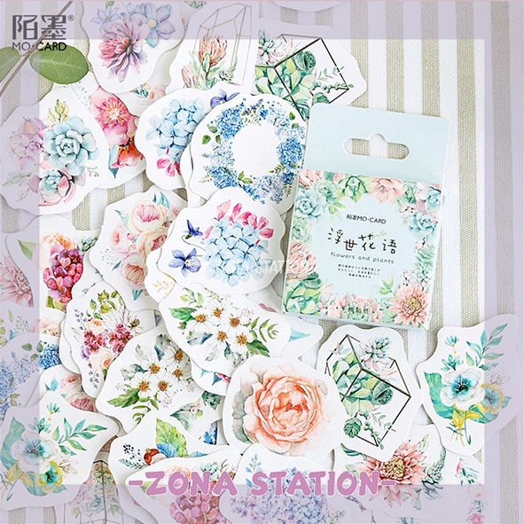 

[ZS] 45 PCS / Sticker Bunga Hiasan Decorating Journaling Scrapbook