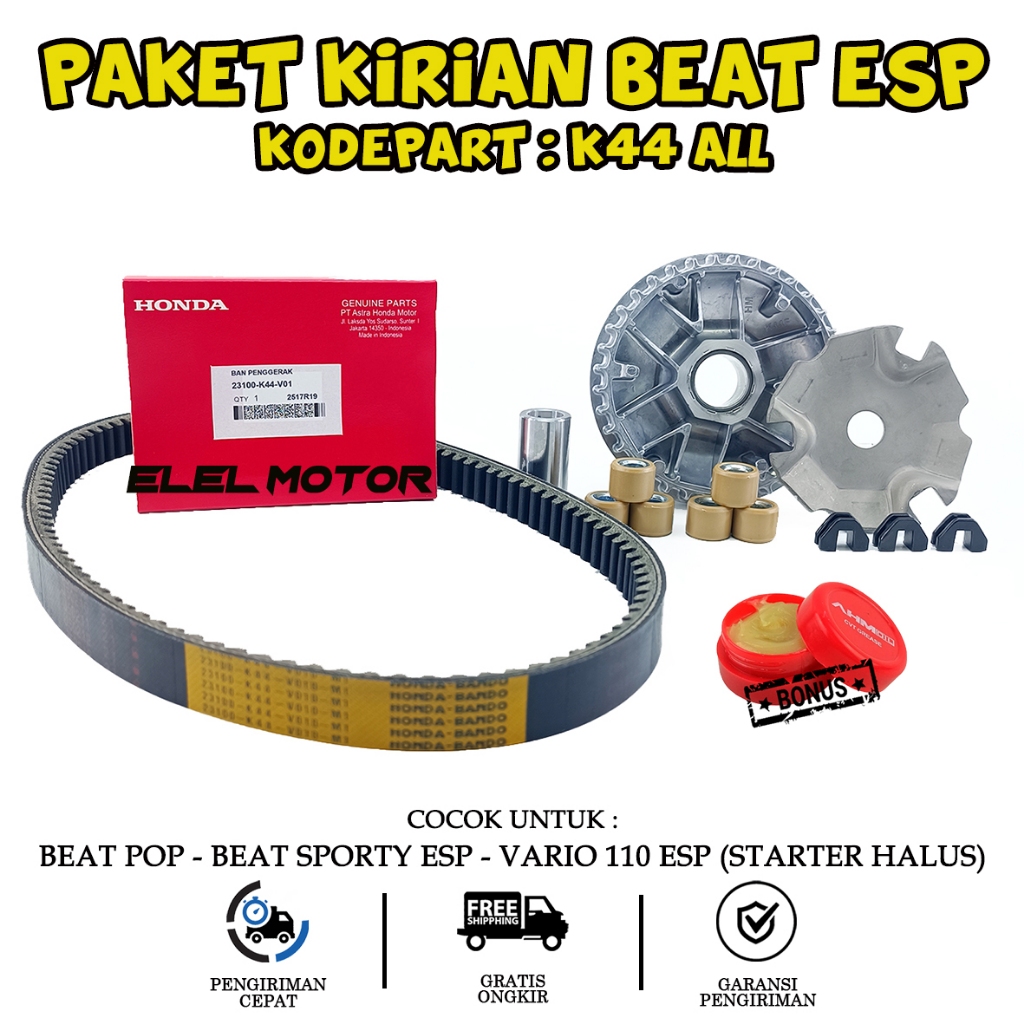 Paket kirian rumah roller roler loler vanbelt venbelt v belt penbel panbel pambel Honda Beat Fi eSP,