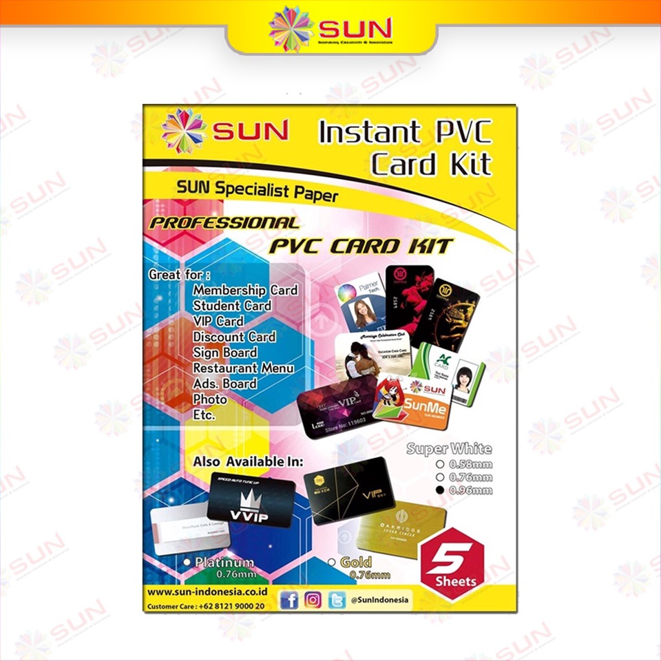 

ART B93V PVC ID Card A4 PREMIUM SUN Kertas PVC ID Card Super White 7696 SilverPlatinum 76 Isi 5 Lembar 5 Card Support epsoncanonhpbrother oridyepigmentart paper ink 664 3 673 79 81 BT5 GT51 52 dll