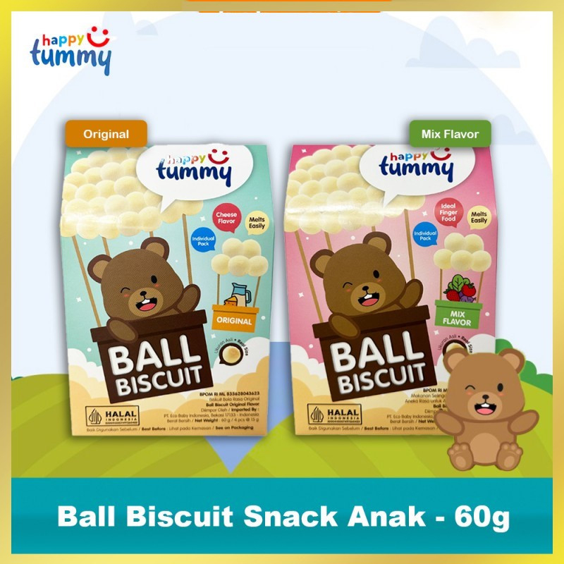 

Happy Tummy Ball Biscuit - Biskuit Bayi Rasa original / mix flavor 60G