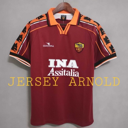 JERSEY ROMA HOME RETRO XXL 2XL TAHUN 98 99 MUSIM 1998 1999 GO GRADE ORI THAILAND AAA JERSEY KAOS BOL