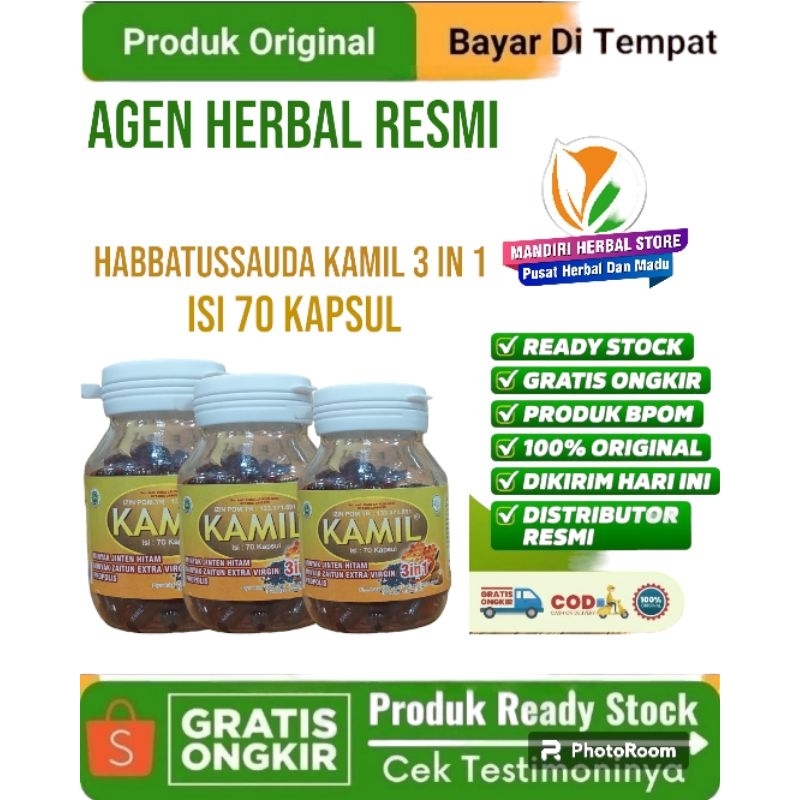 Habbatussauda Kamil 3 in 1 isi 70 Kapsul Habbatussauda Propolis