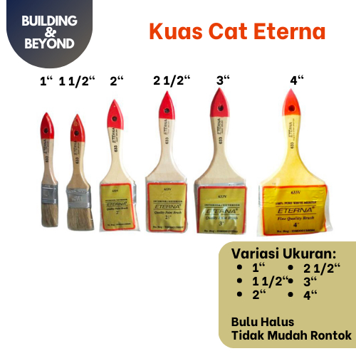KUAS CAT TEMBOK 633 ETERNA 1", 1.5", 2", 2.5", 3", 4"