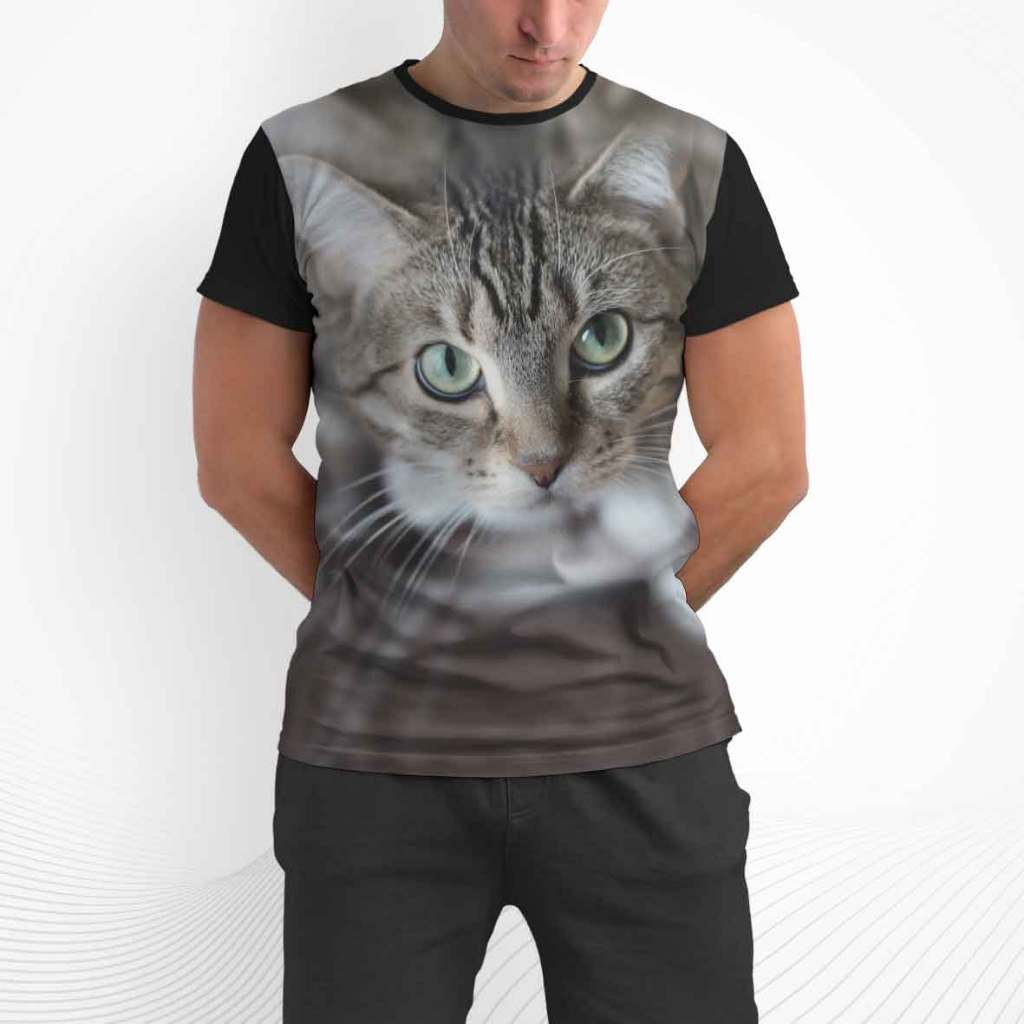 COD Kaos Distro 3D Fullprint CAT FACE - Distro Kaos Fullprint - Glosir Kaos 3D