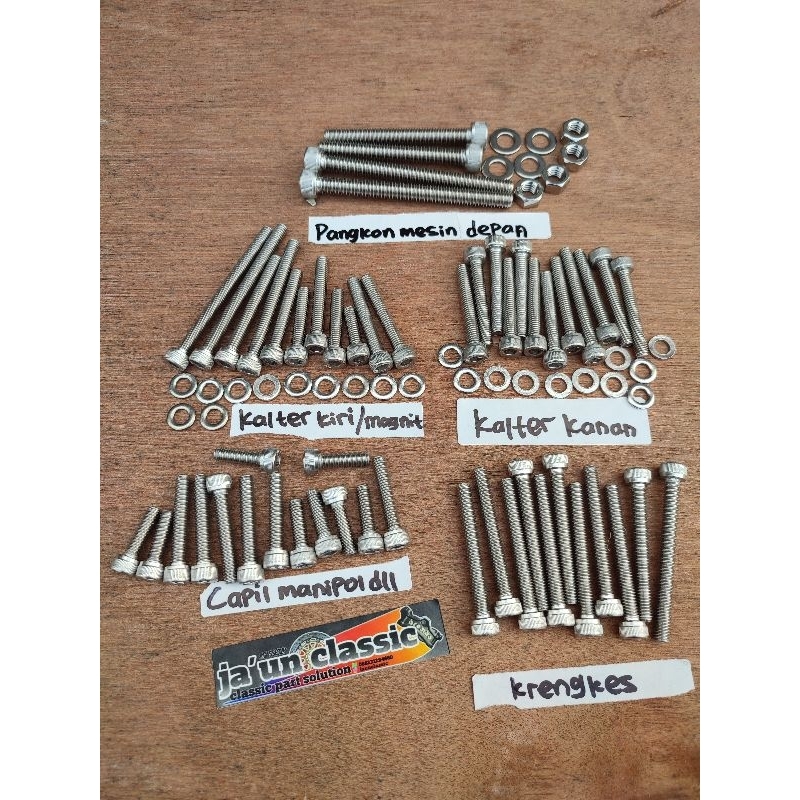 baut L mesin tiger mp cb gl / baut L tiger baur L full mesin cb gl mp tiger stainless steel