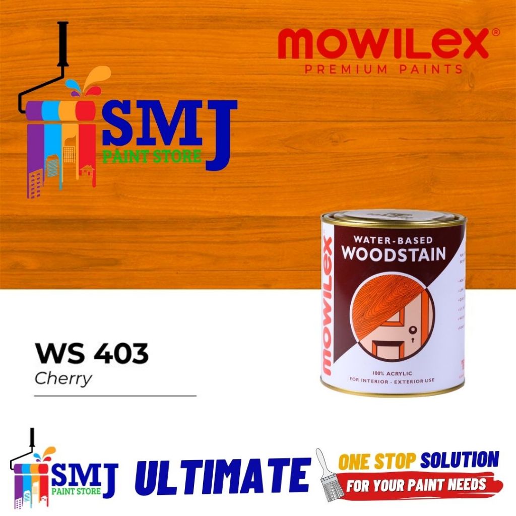 Cat Woodstain Kayu MOWILEX Water Based 403 Warna Cherry 1L