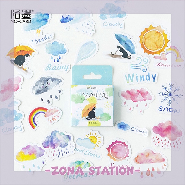 

[ZS] 46 PCS / Sticker Rain Cloudy Decorating Journaling Scrapbook
