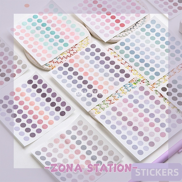 

[ZS] 1 Lembar / Random Sticker Dot Colorful Decoration Scrapbook