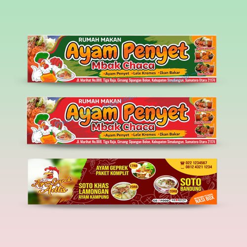 spanduk Banner Warung Makanan Wedding Konter Pulsa Dll