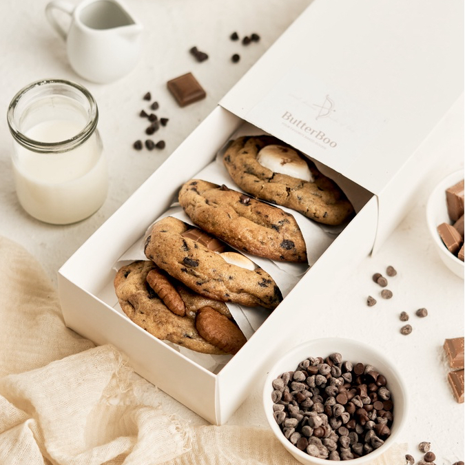 

Premium Soft Baked Cookies with Marshmallow // Box of 4 - ButterBoo