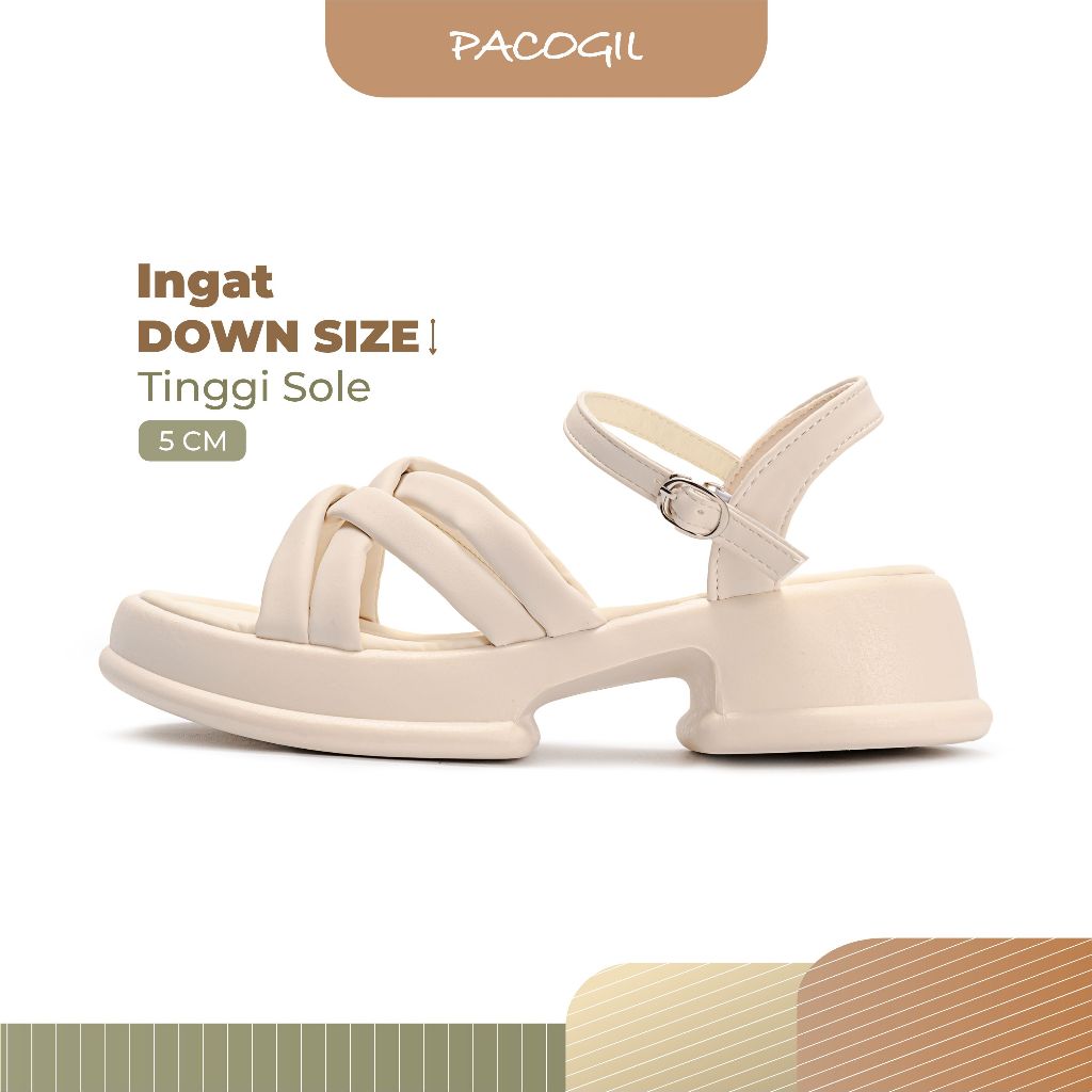 PACOGIL Filia Sandal Platform Tinggi Black / White / Yellow Fashion Wanita 2827