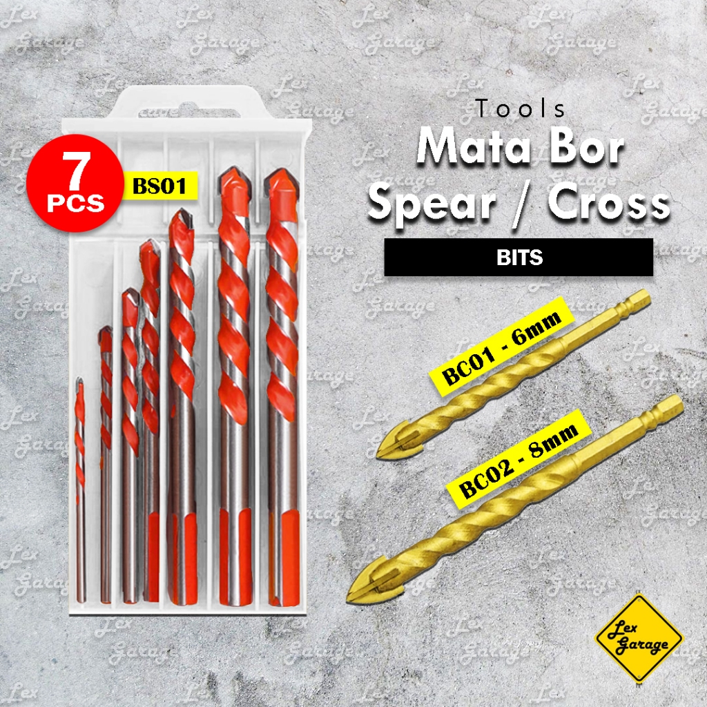 Mata Bor Besi Beton Kayu Keramik Granit Kaca Set Cordless Listrik