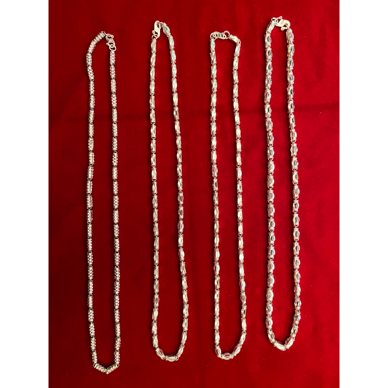 Kalung Bambu Dewasa Perak Asli