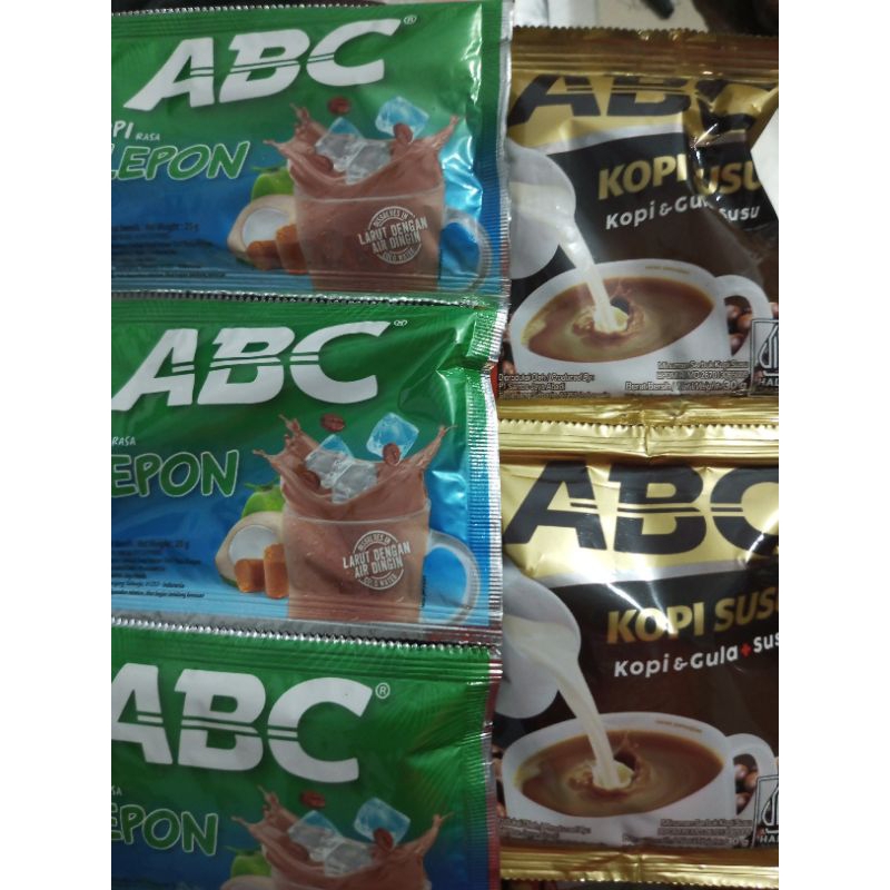 

Abc Kopi Rentengan Berbagai Macam Variant Rasa (Susu/Klepon/Abc Plus/Abc Qahwa)