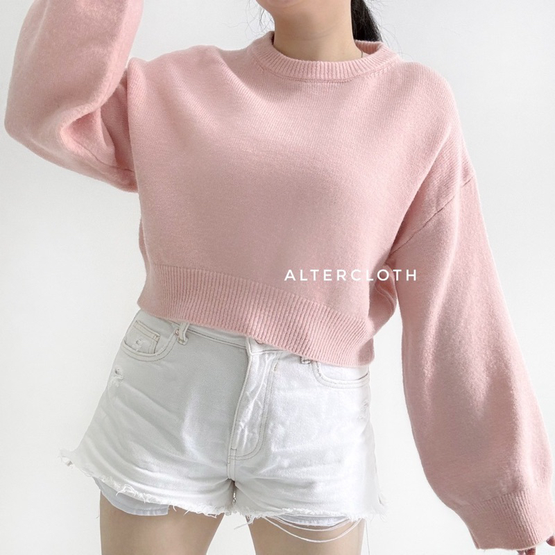 alter.cloth - TULLO CROP SWEATSHIRT | Atasan Wanita Lengan Panjang Longsleeve Sweater Korea Fashion 