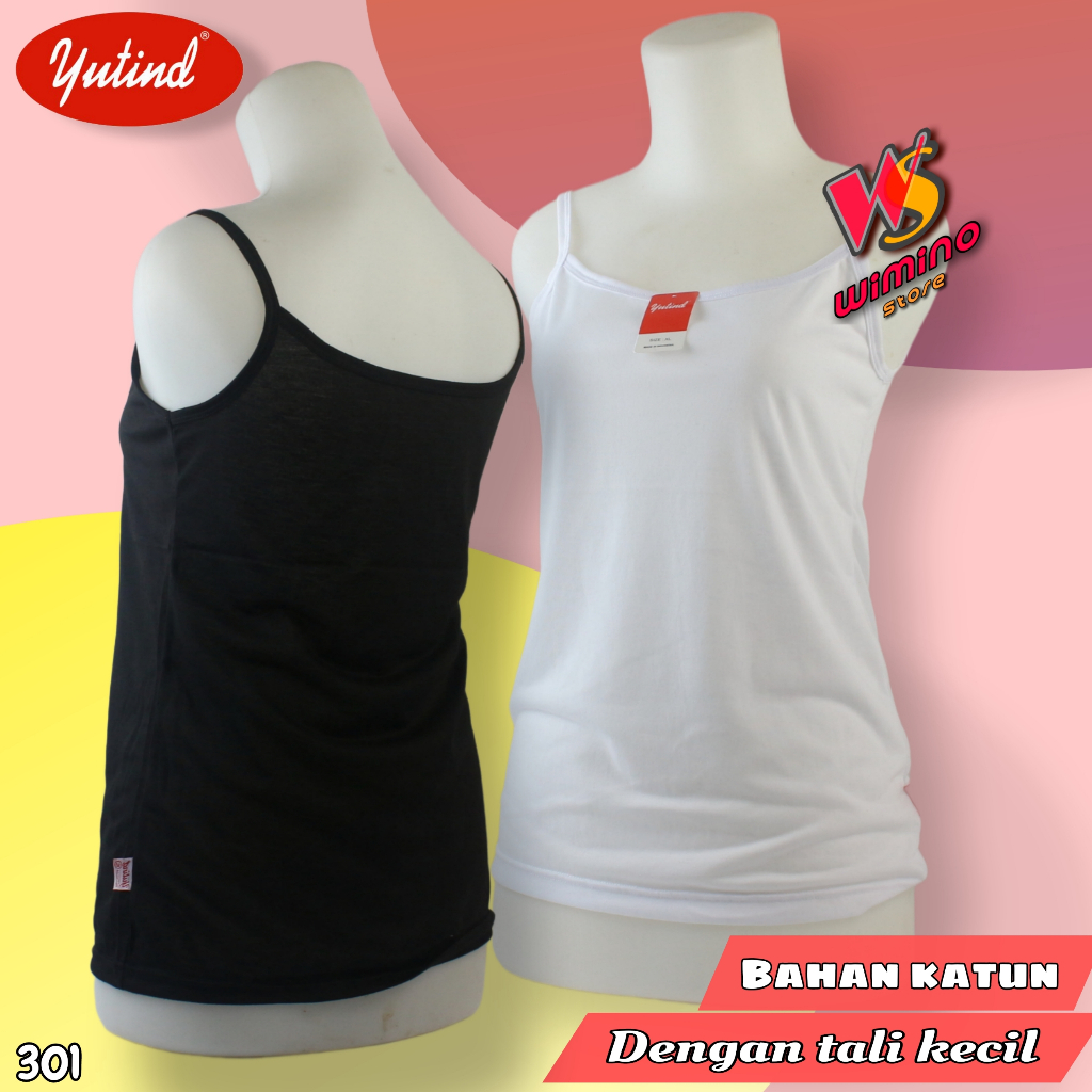 DL301 Yutind Atasan Tanktop Wanita Remaja Dan Dewasa Tali Kecil, Singlet Kaos Dalam Wanita Size L XL