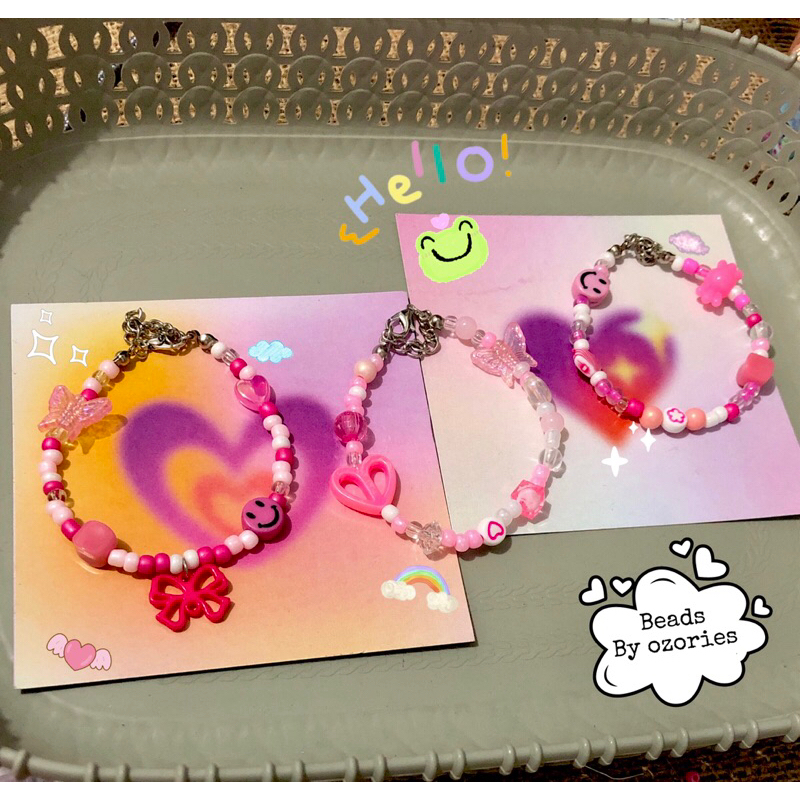 Pink Edition / gelang manik manik / gelang manik aesthetic / gelang Korea lucu / beads / bracelet be