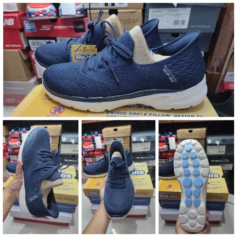 Sepatu skechers wanita navy