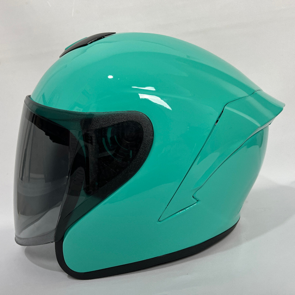 Helm CRX AK-1 Hijau Pastel Glossy - Polos Solid - Helmet SNI Dewasa