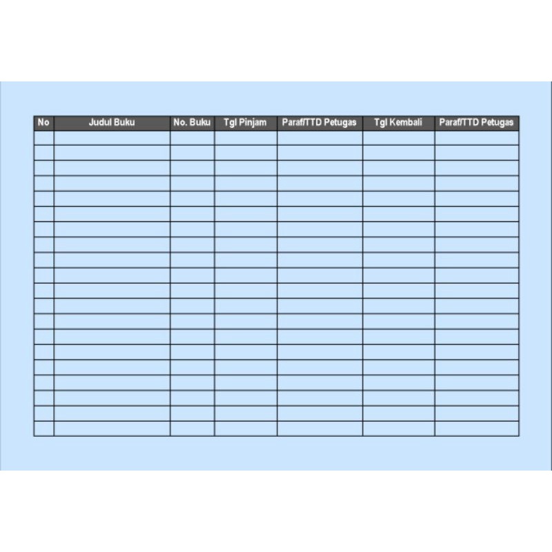 

KARTU PEMINJAMAN BUKU PERPUSTAKAAN