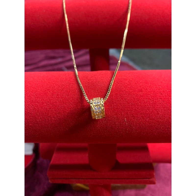 kalung liontin batu bulat terlaris