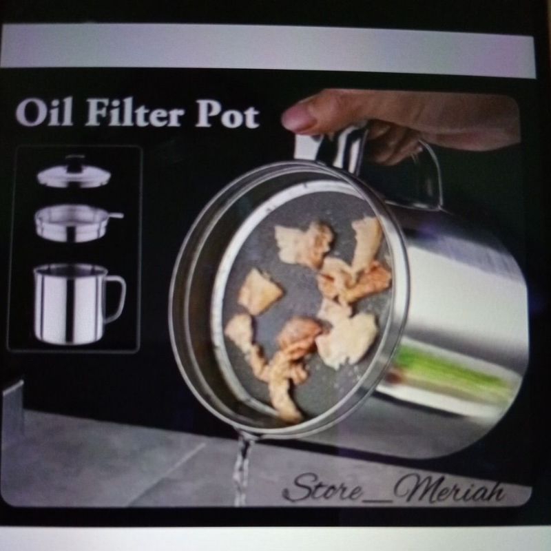 pot oil saringan minyak 1,3 liter