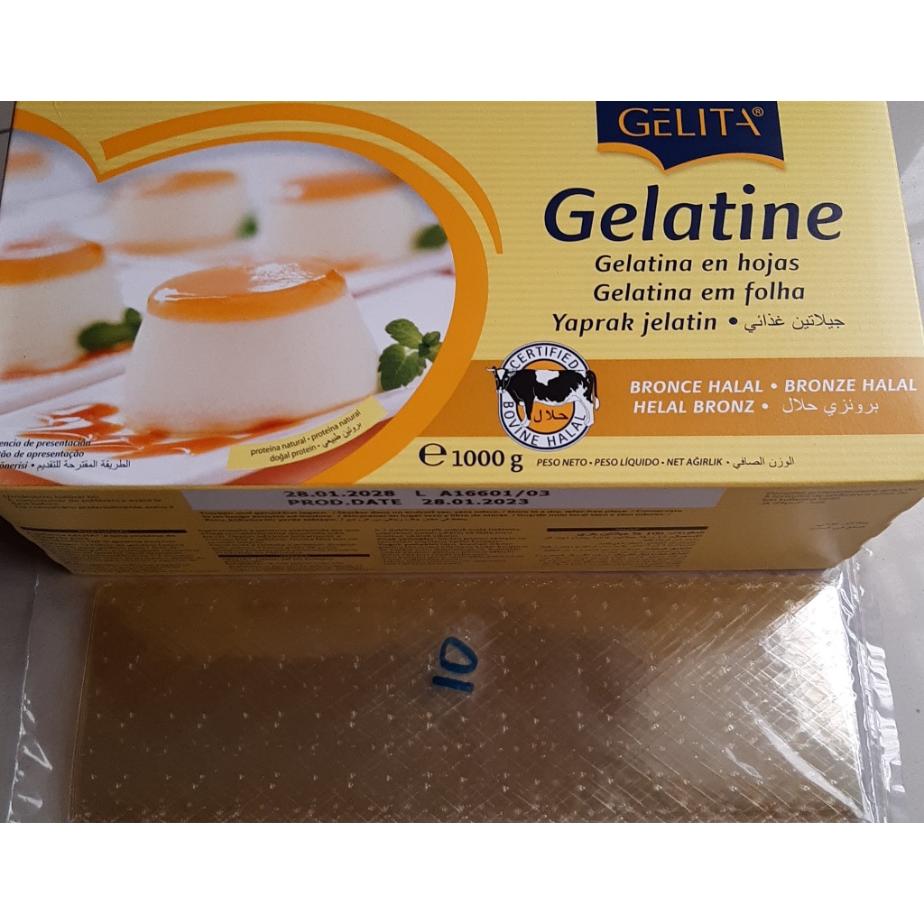 

Gelita Gelatine Sheet, HALAL, 10 Lembar