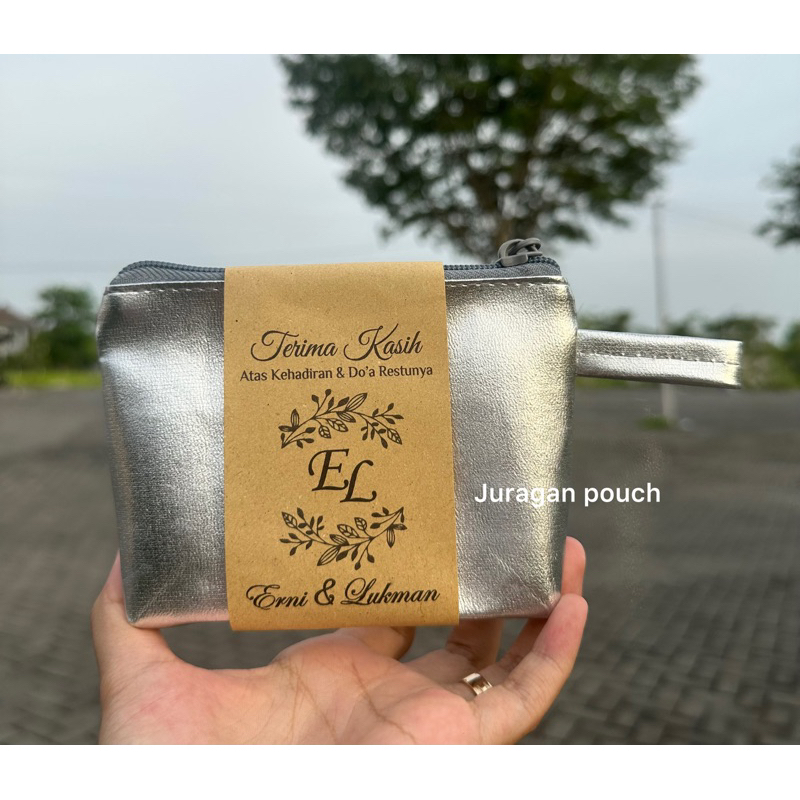 (minimal order 100)POUCH VINIL SILVER pouch koin dompet koin card holder souvenir card holder souven