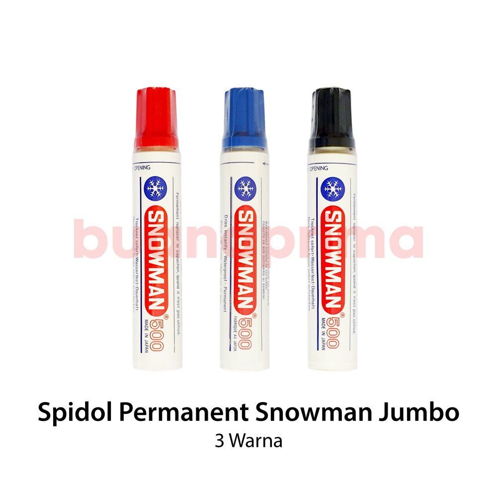 

Spidol Permanen Jumbo Snowman 500 Hitam Biru Merah Permanent