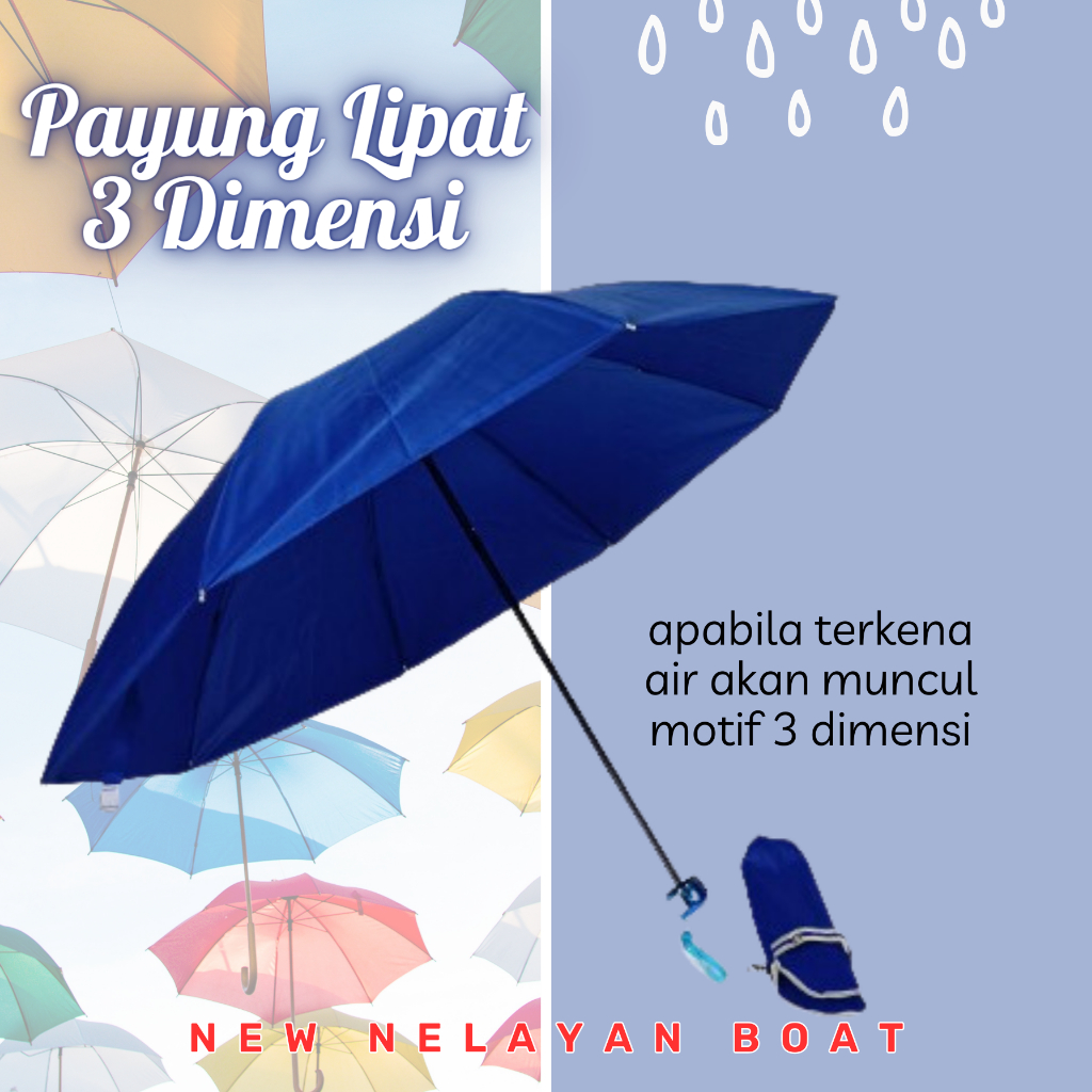Payung Lipat 3 Dimensi - New Nelayan Boat