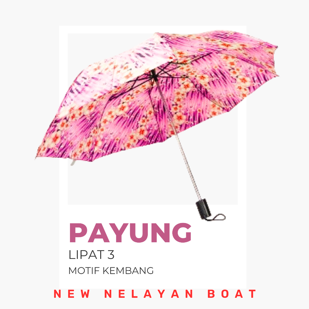 Payung Lipat 3 motif Kembang   - New Nelayan Boat