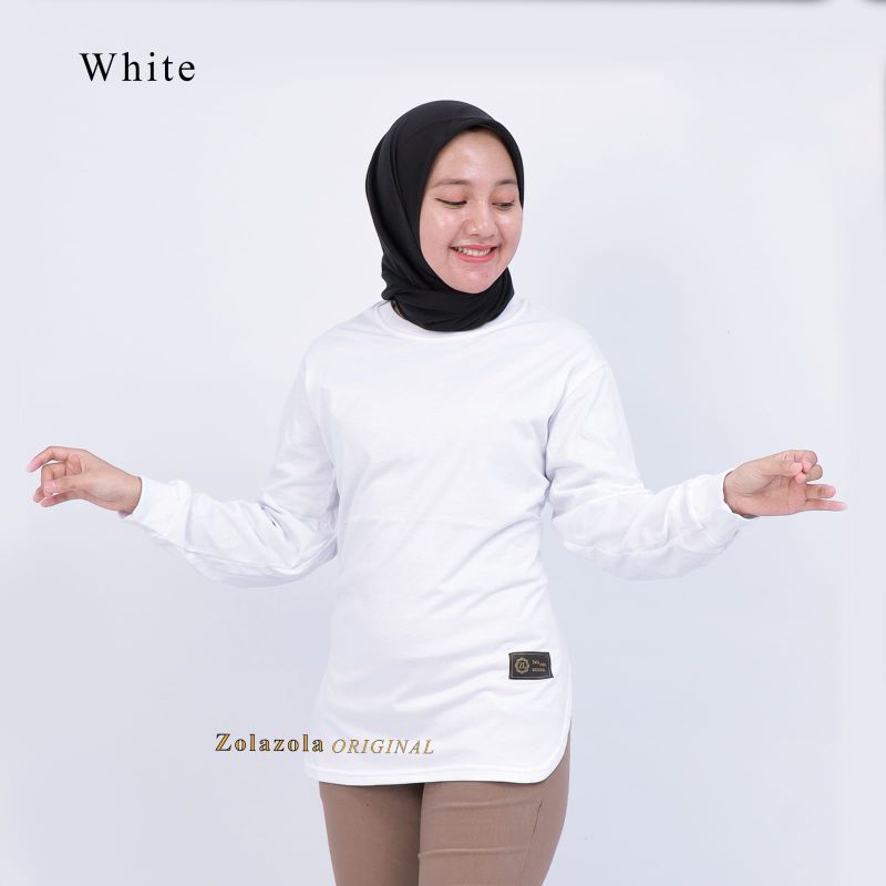 Kaos Polos Lengan Panjang Oval Wanita Combed 24s Original Zola Zola Terbaru SIZE L XL XXL XXXL