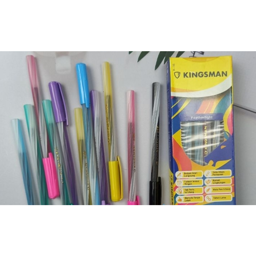 

PULPEN WARNA HITAM KINGSMAN SALUR ULIR ISI 12PCS / BOLPOIN TINTA / PULPEN GEL / PULPEN MENULIS