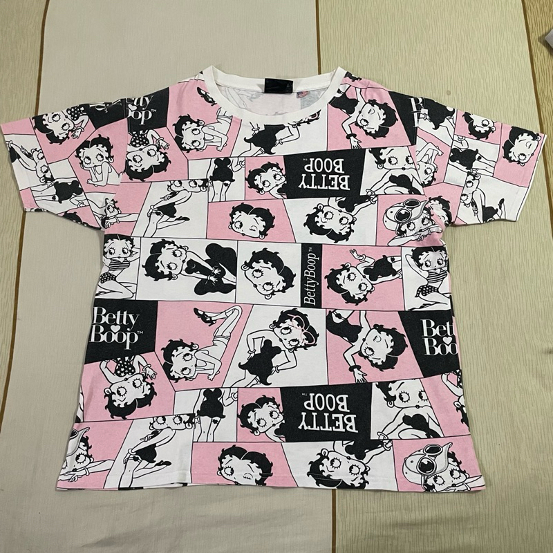 kaos vintage vtg aop betty boop size 3L art