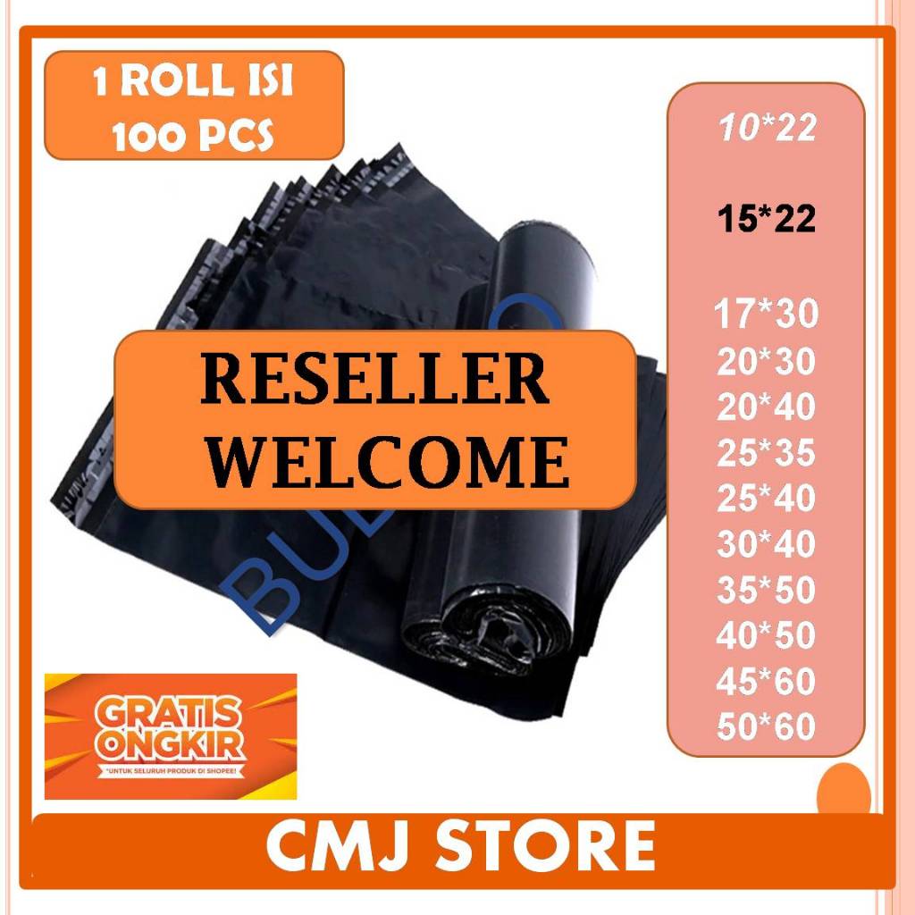 

Polymailer 16x20 PLASTIK PACKING POLYMAILER HITAM ISI 100 PCS