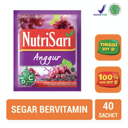 

NutriSari Aneka Rasa 11gr x 10Pcs (1 Renceng) Nutri Sari - ANGGUR