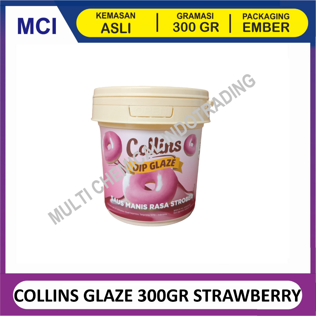 

COLLINS DIP GLAZE 300 GR - TOPPING DONAT PISANG NUGGET - STRAWBERRY
