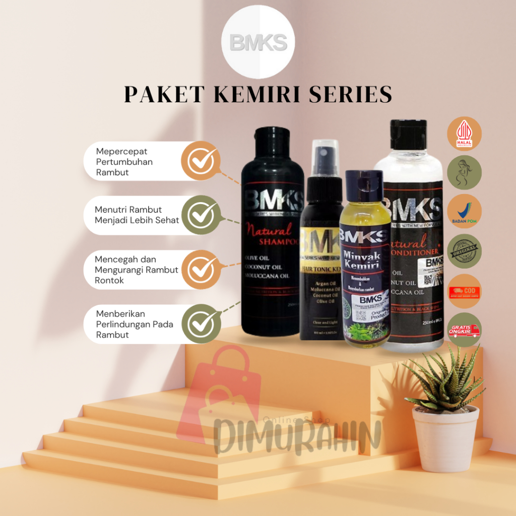 Bmks Kemiri Series / Shampoo/ Conditioner/ Hair Tonic/ Minyak Kemiri