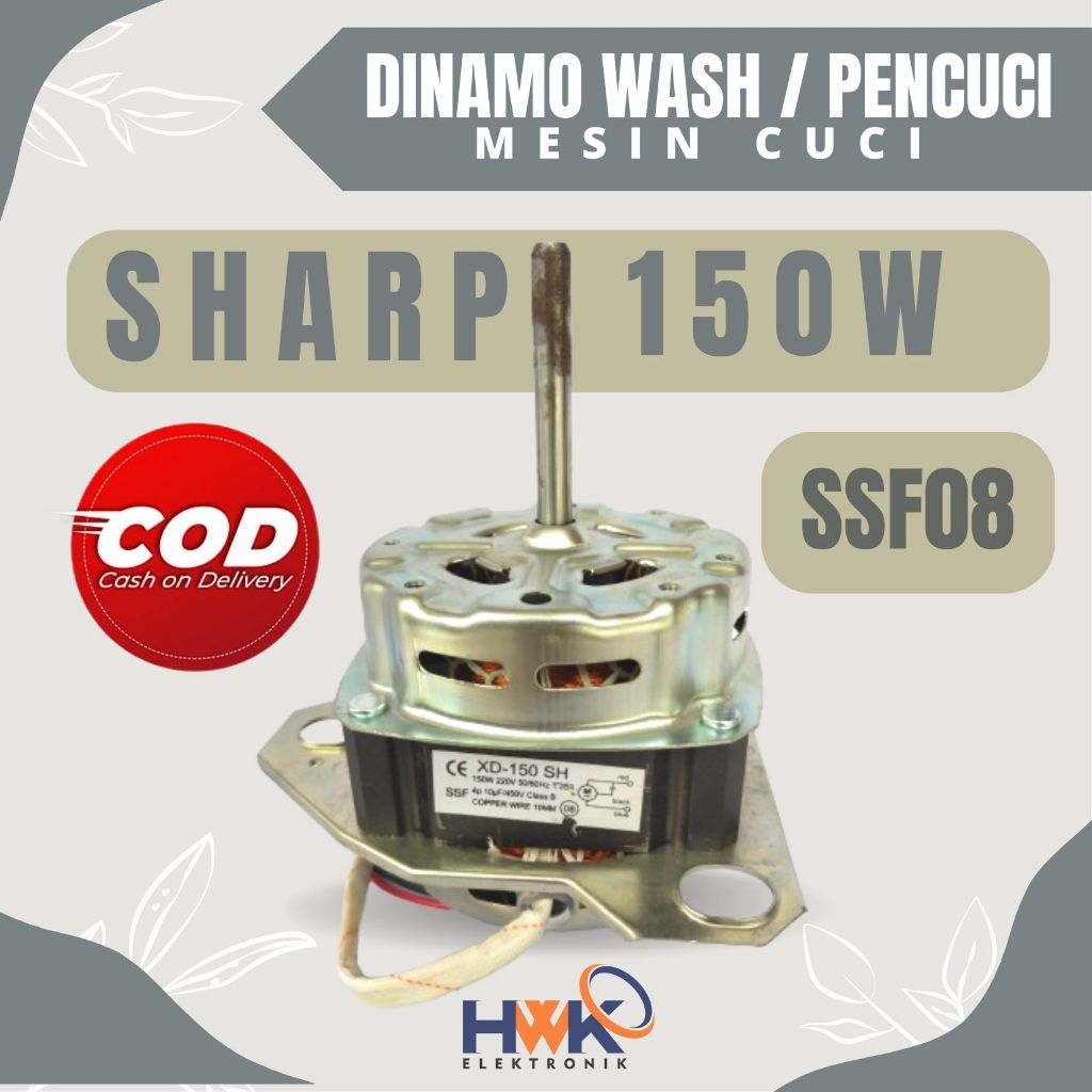 Dinamo Wash / Motor Pencuci Mesin Cuci Sharp 2 Tabung AS 10mm 150W Lilitan Tembaga ( CU ) [ 08 ]