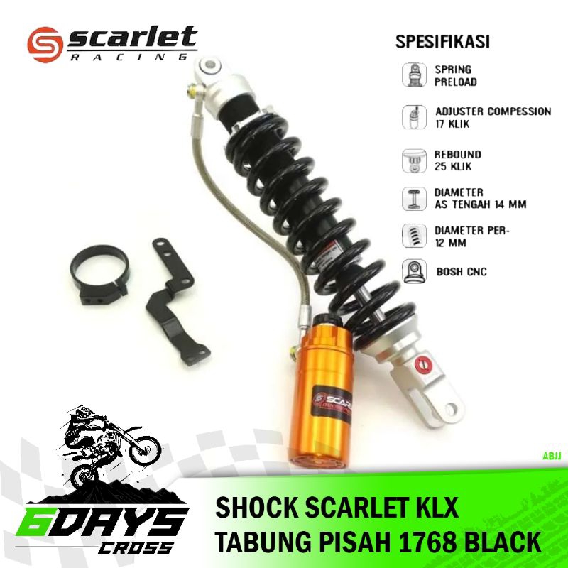 Monoshock Shockbreaker KLX 150 Scarlet 1768 Tabung Pisah