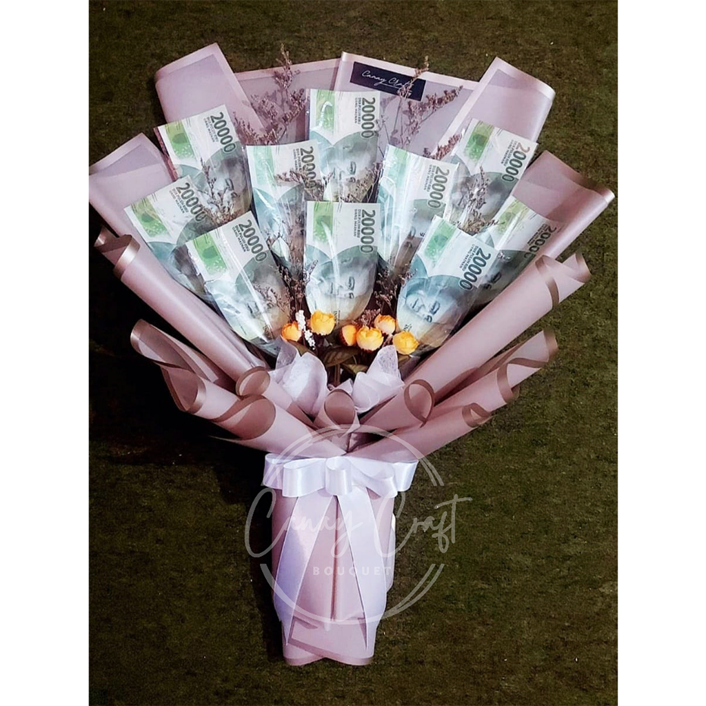 Money Bouquet / Buket Uang Asli / Uang Asli Pecahan 20.000 / Buket Murah / Hadiah Wisuda / Hadiah Ul