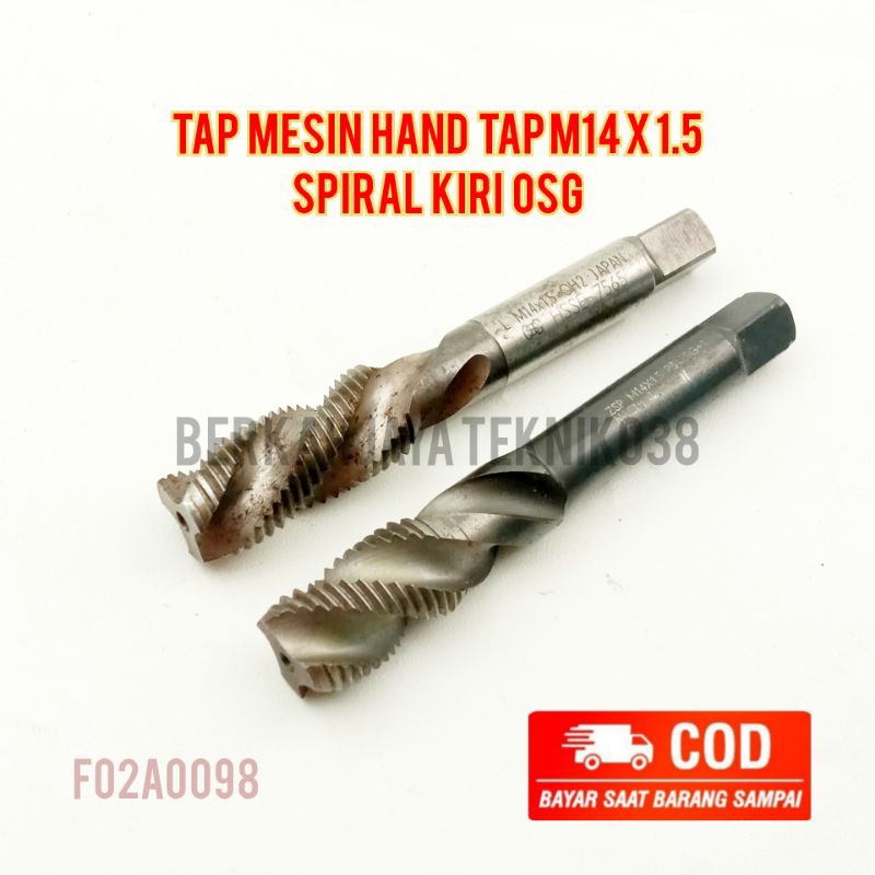 tap mesin hand tap m14x1.5 spiral kiri osg