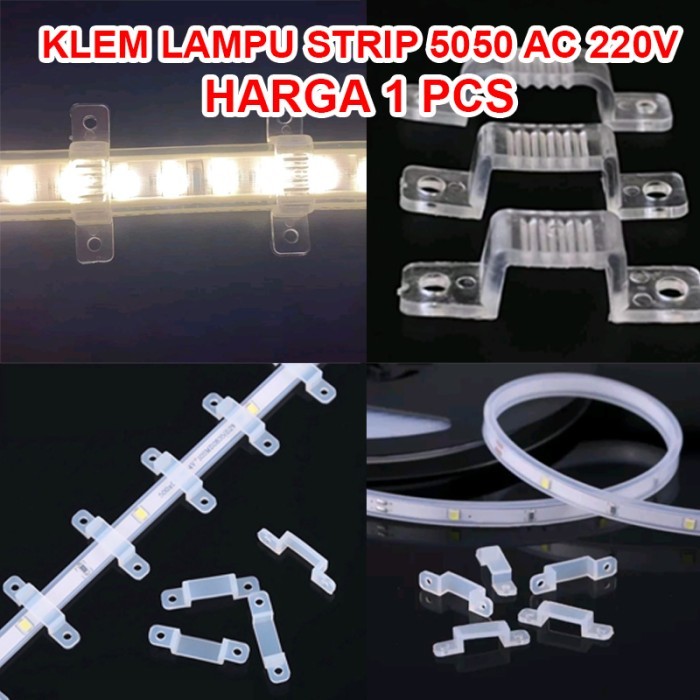 LEM LED STRIP TRANSPARAN / KLEM TUTUP LAMPU LED STRIP BENING Harga 1pcs