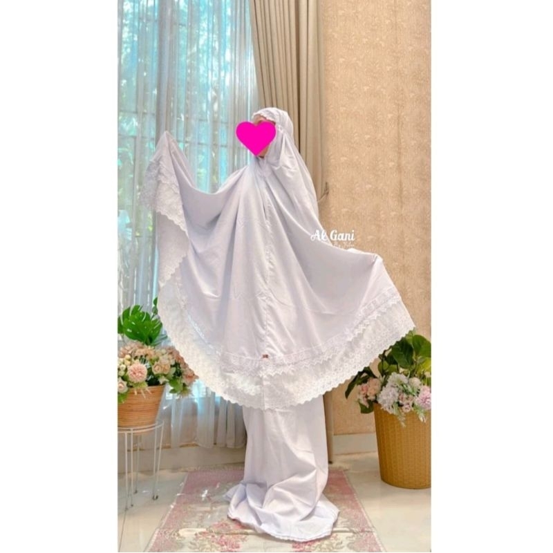 Mukena Katun Bordir Mukena Al Gani by Yulia Mukena Adem Mukena Putih