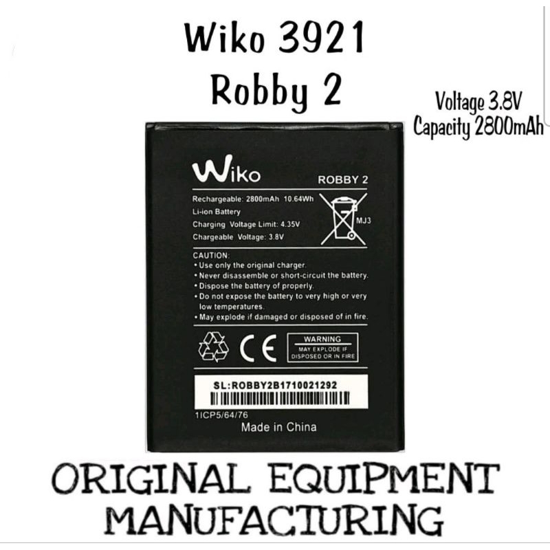Baterai Wiko 3921 / ROBBY 2 battery batre