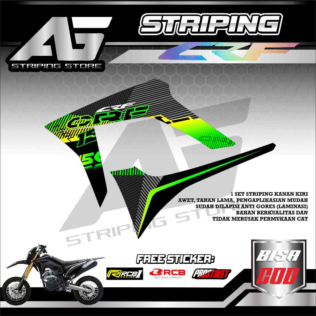 striping stiker crf 150l semi full body motif standar01