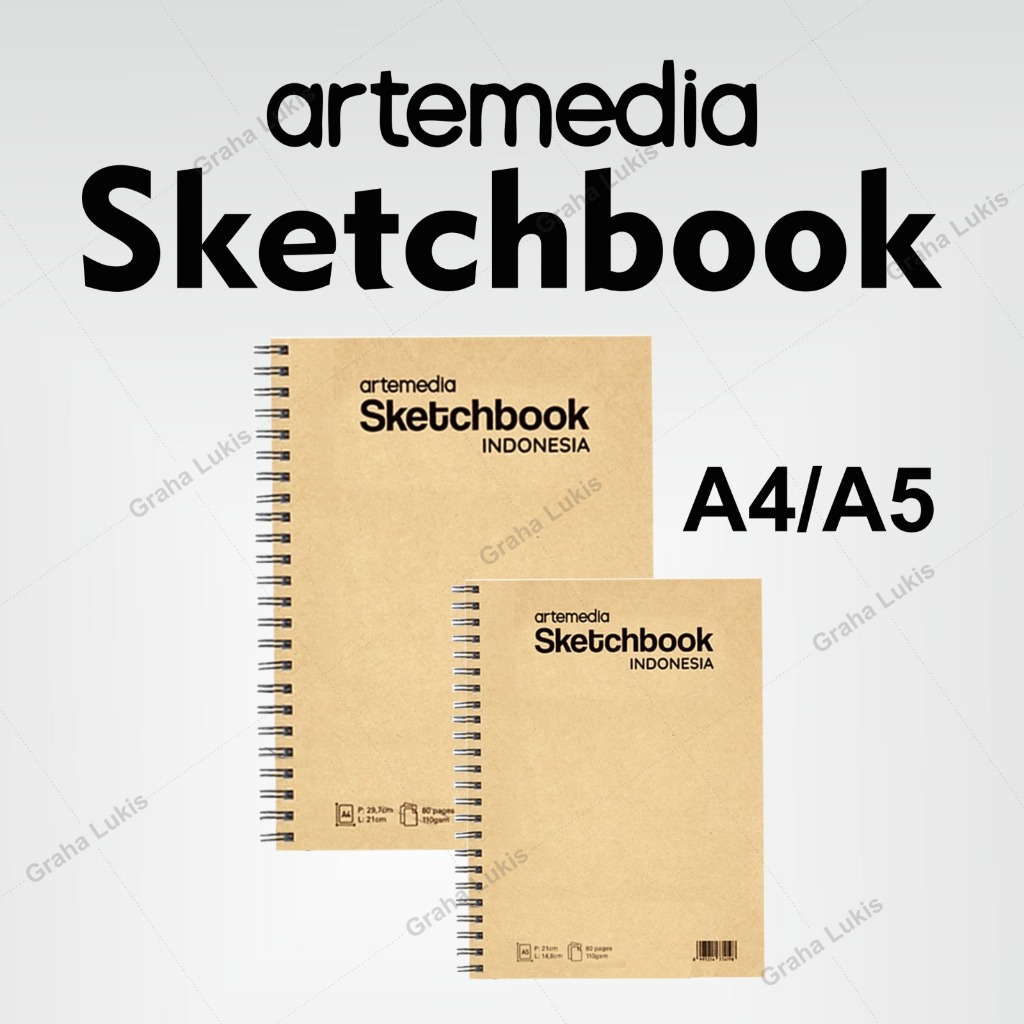 

ARTEMEDIA Sketchbook Wired A5 A4 Craft Cover Jilid Spiral - 110GSM