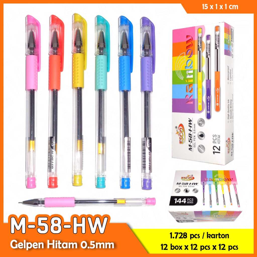 

Pulpen Gel ESCO 0.5mm M-58-HW (12 pc)